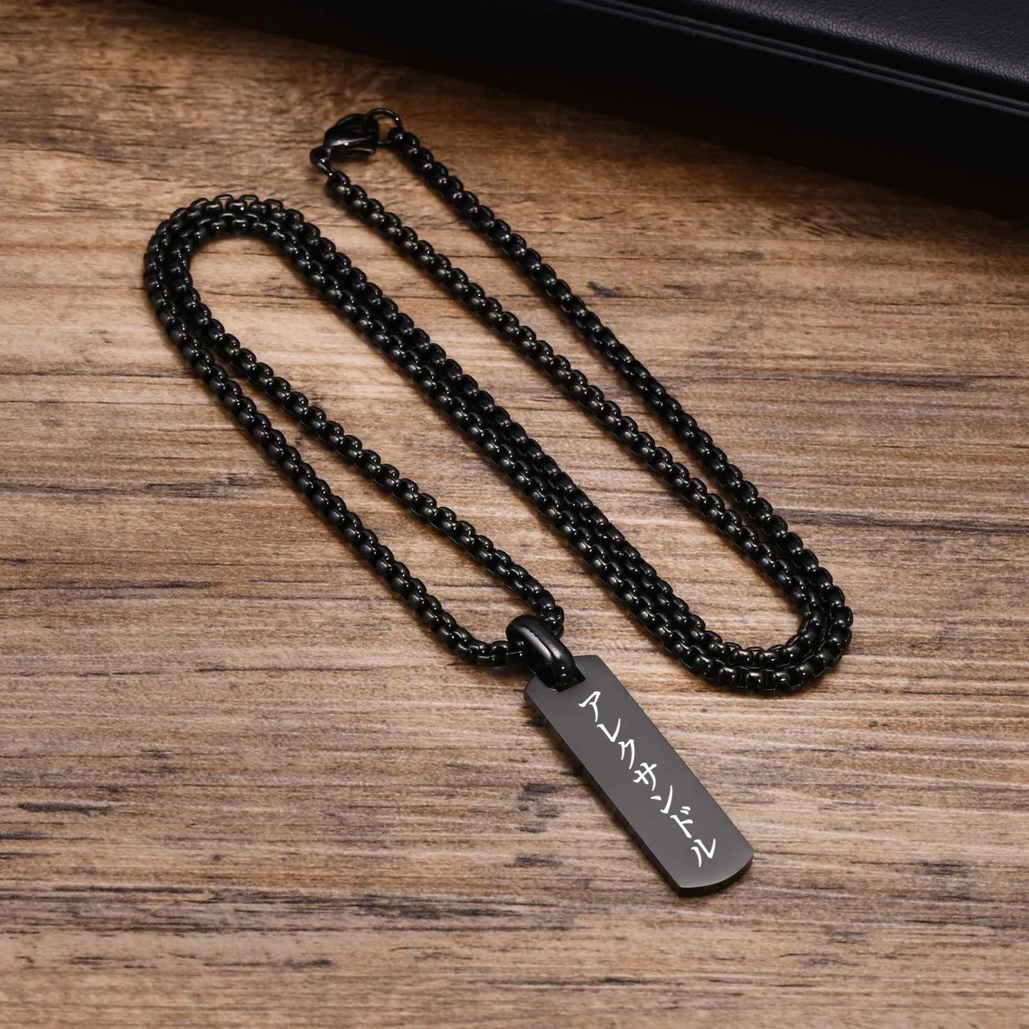 Engraved Japanese Necklace for Men