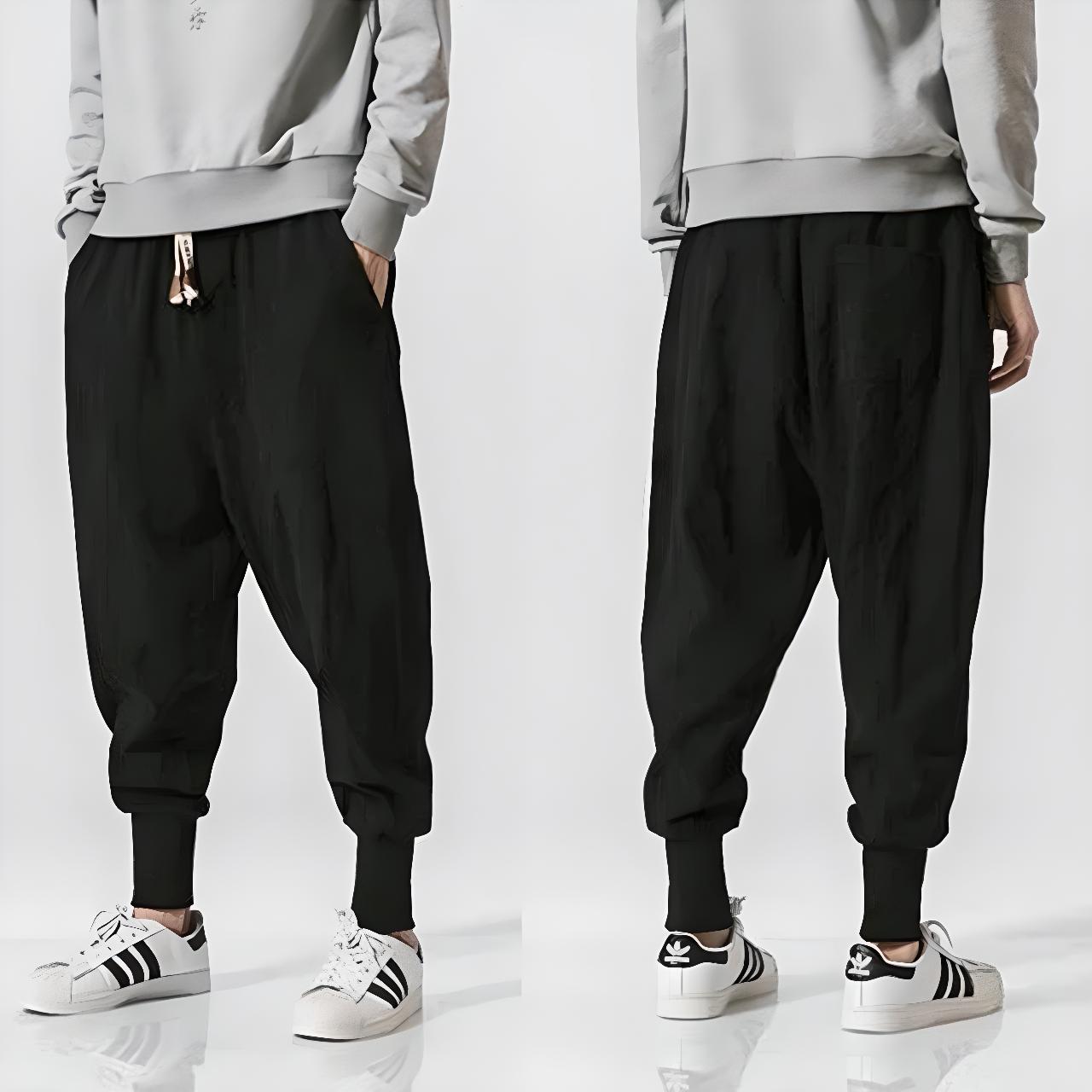 Jogging Japonais Homme Tobi noir confortable
