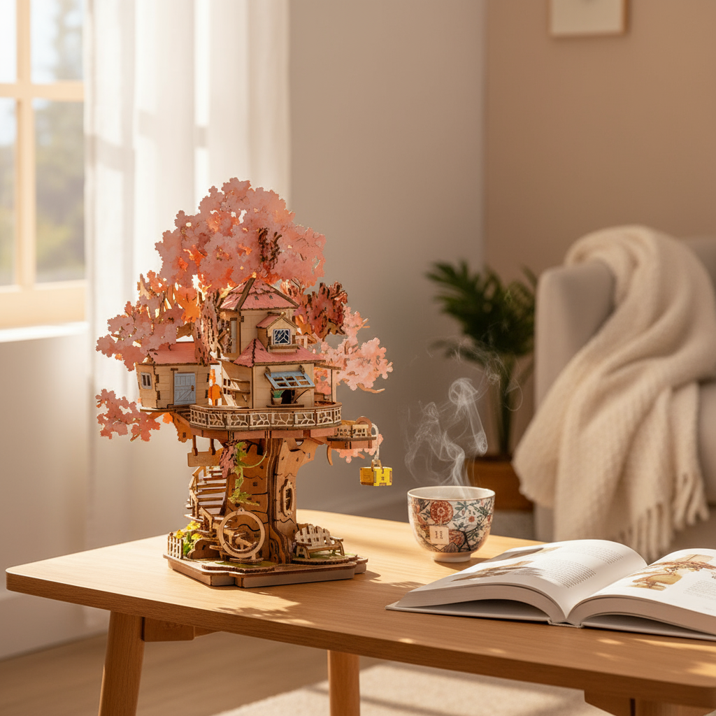 3D Sakura Tree House Puzzle