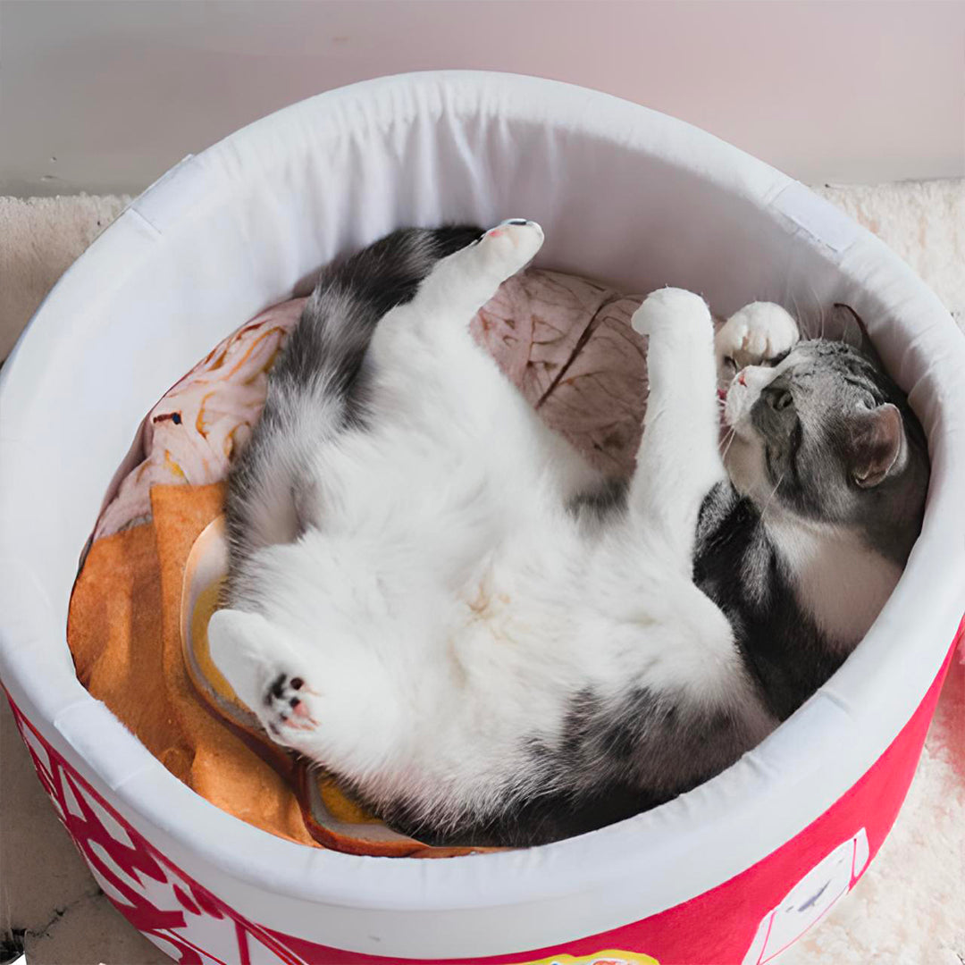 Japanese Noodle Bowl Cozy Cat Bed