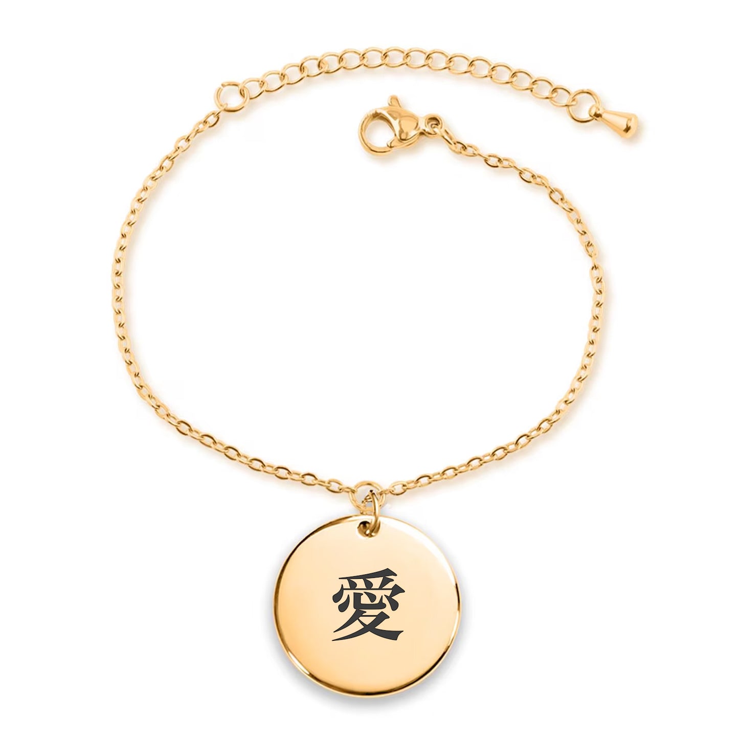 Japanese Kanji Medallion Bracelet for Women