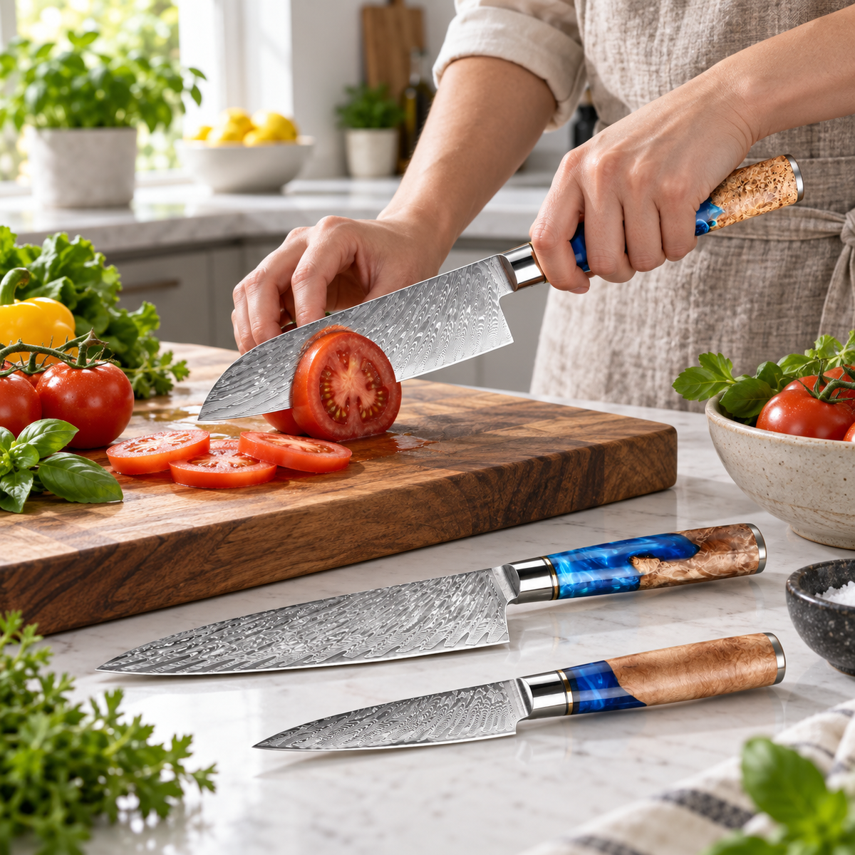 Umi Trio Japanese Knife Set – Santoku, Chef & Paring Knife