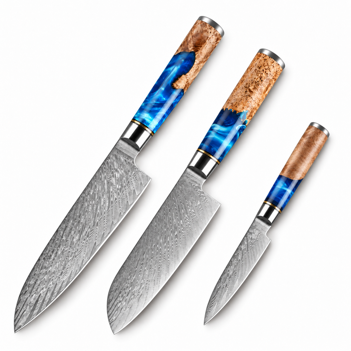 Umi Trio Japanese Knife Set – Santoku, Chef & Paring Knife