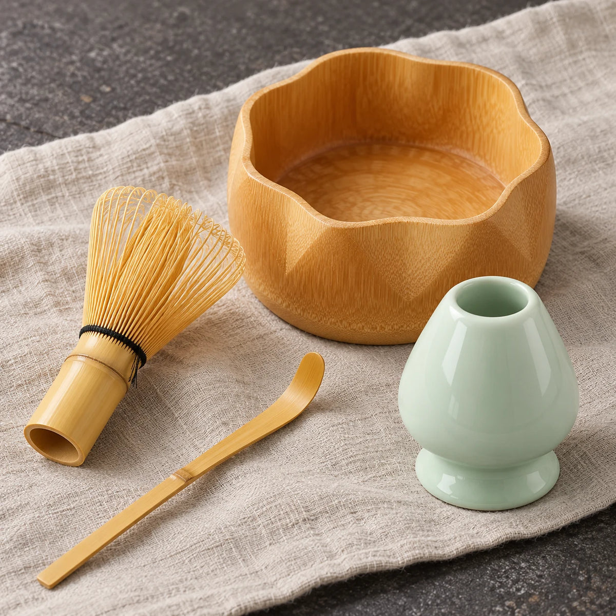 Wakaba Japanese Matcha Set – 4 Bamboo Pieces