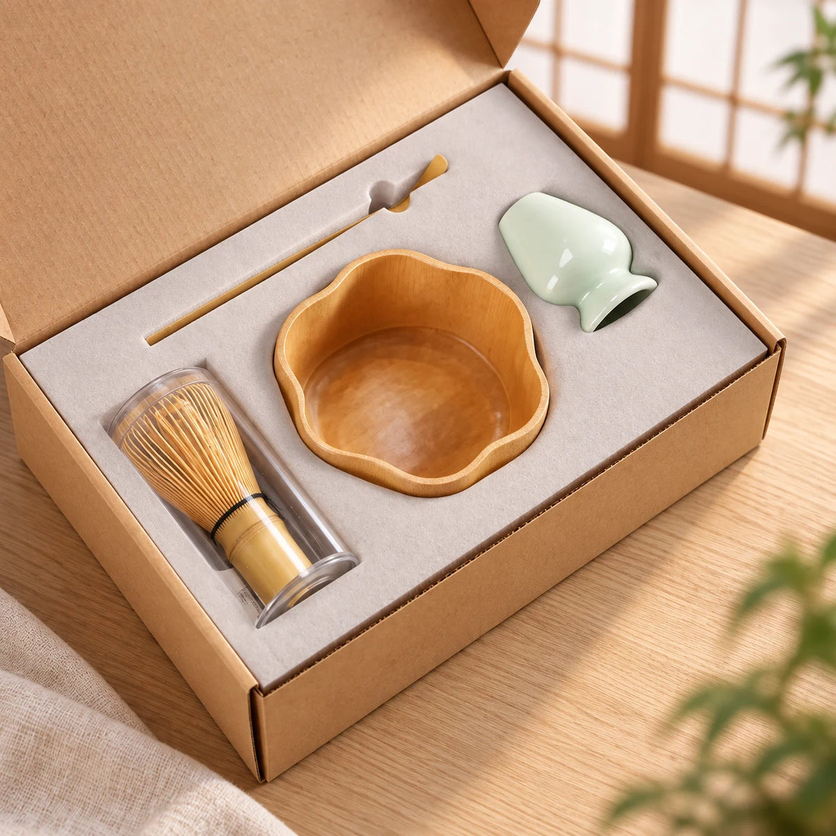 Wakaba Japanese Matcha Set – 4 Bamboo Pieces